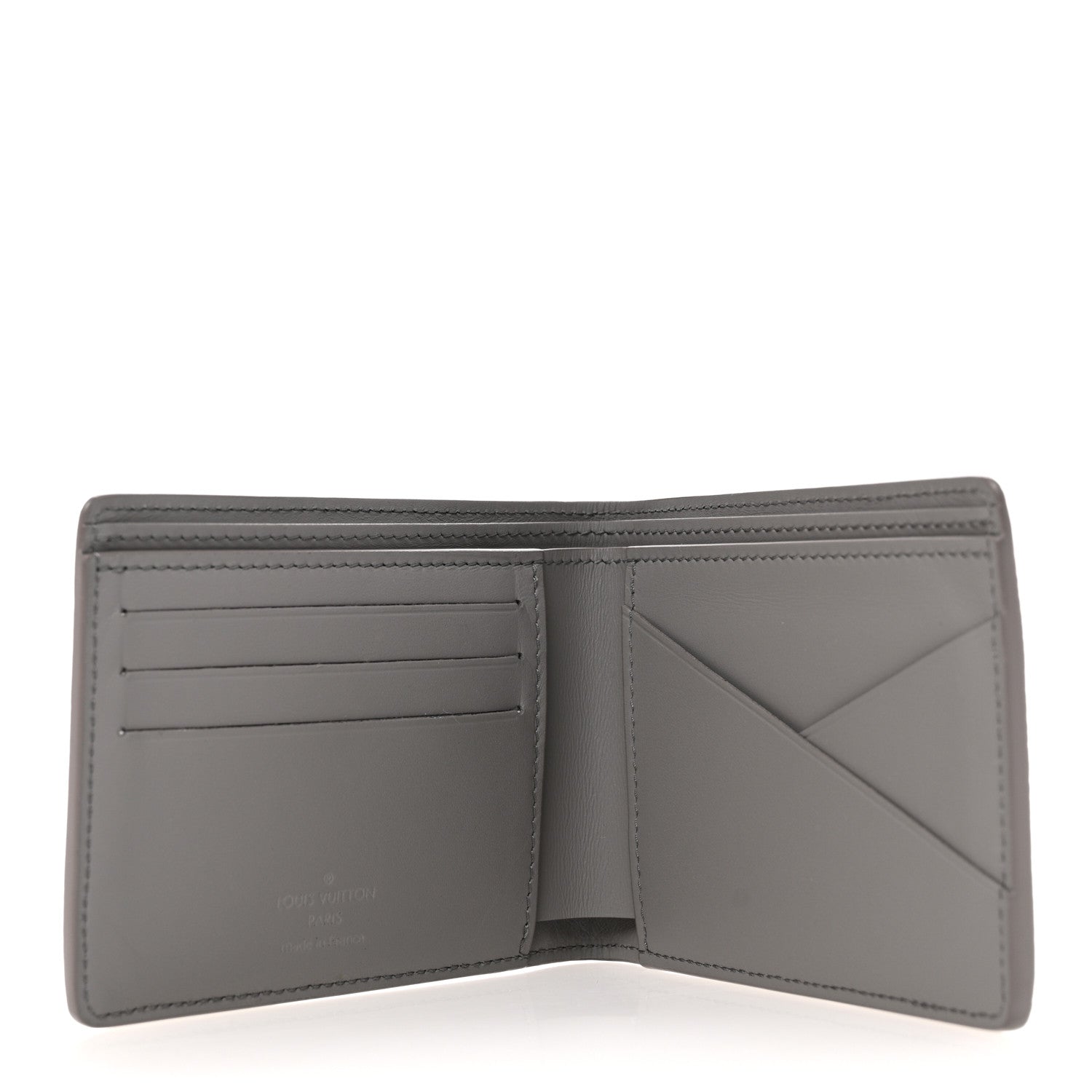 Louis Vuitton Grained Calfskin Aerogram Multiple Wallet Gris 5 of 9