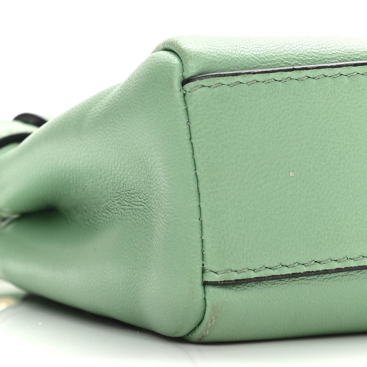 Shiny Nappa Micro Peekaboo Iconic Satchel Verde Acqua