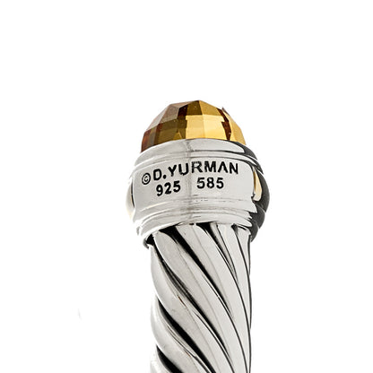 David Yurman Sterling Silver 14K Yellow Gold Citrine 7mm Cable Classics Bracelet 3 of 3
