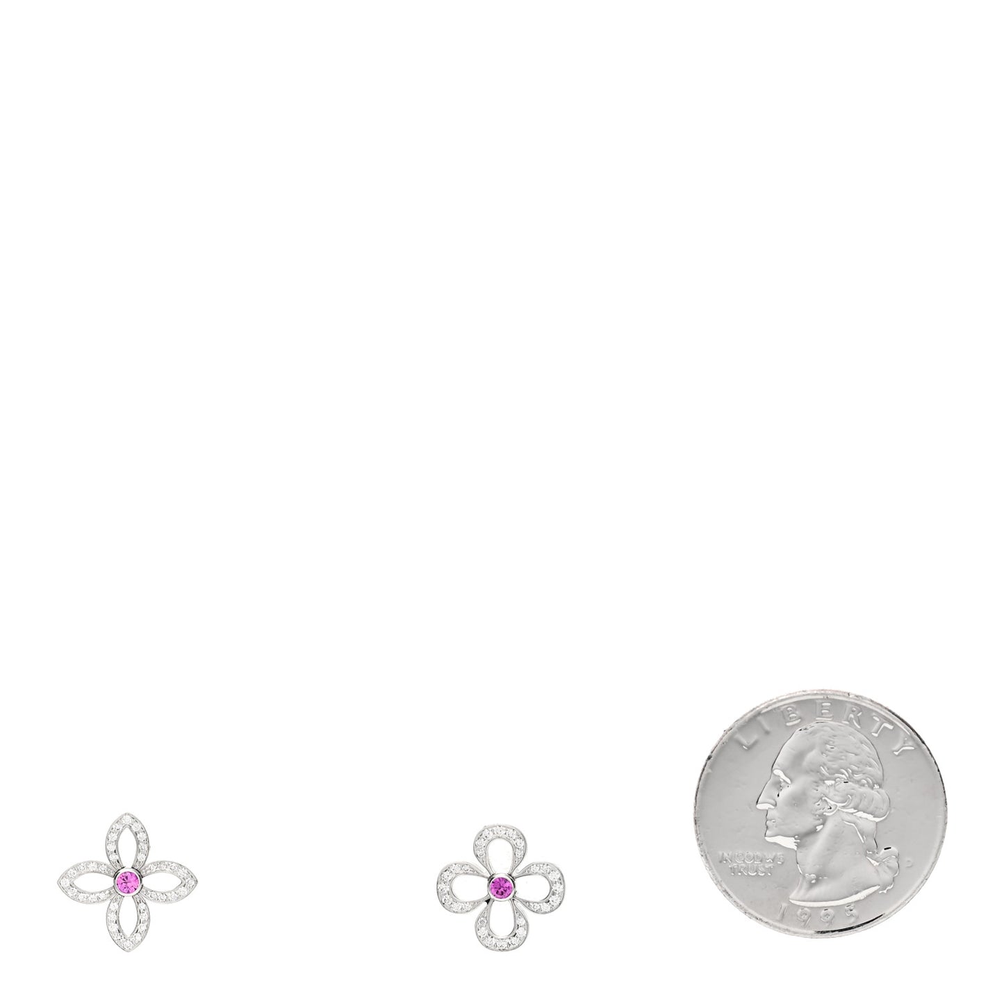18K White Gold Diamond Pink Sapphire Les Craquantes Earrings