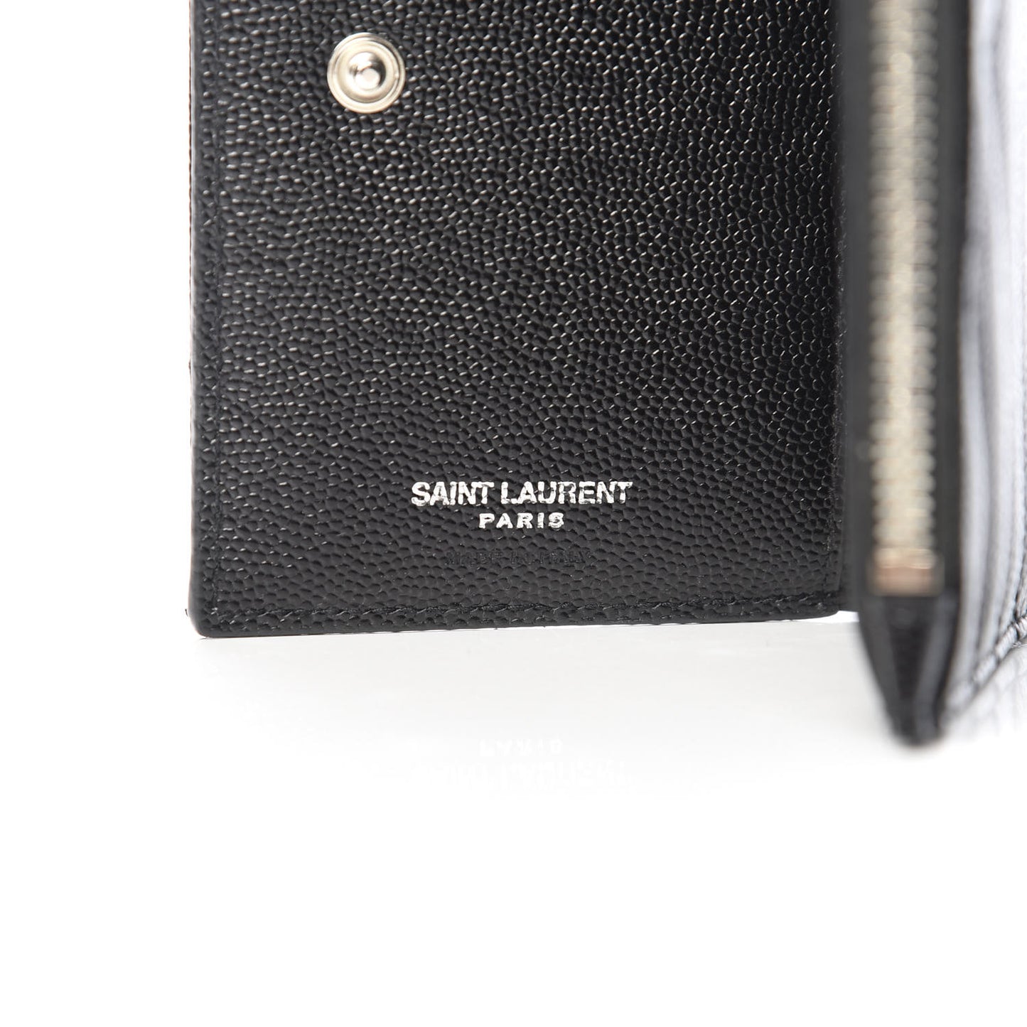 Grain De Poudre Matelasse Chevron Monogram Zipped Two-Part Wallet Black