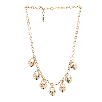 Chanel Metal CC Heart Turnlock Charms Choker Gold 3 of 6