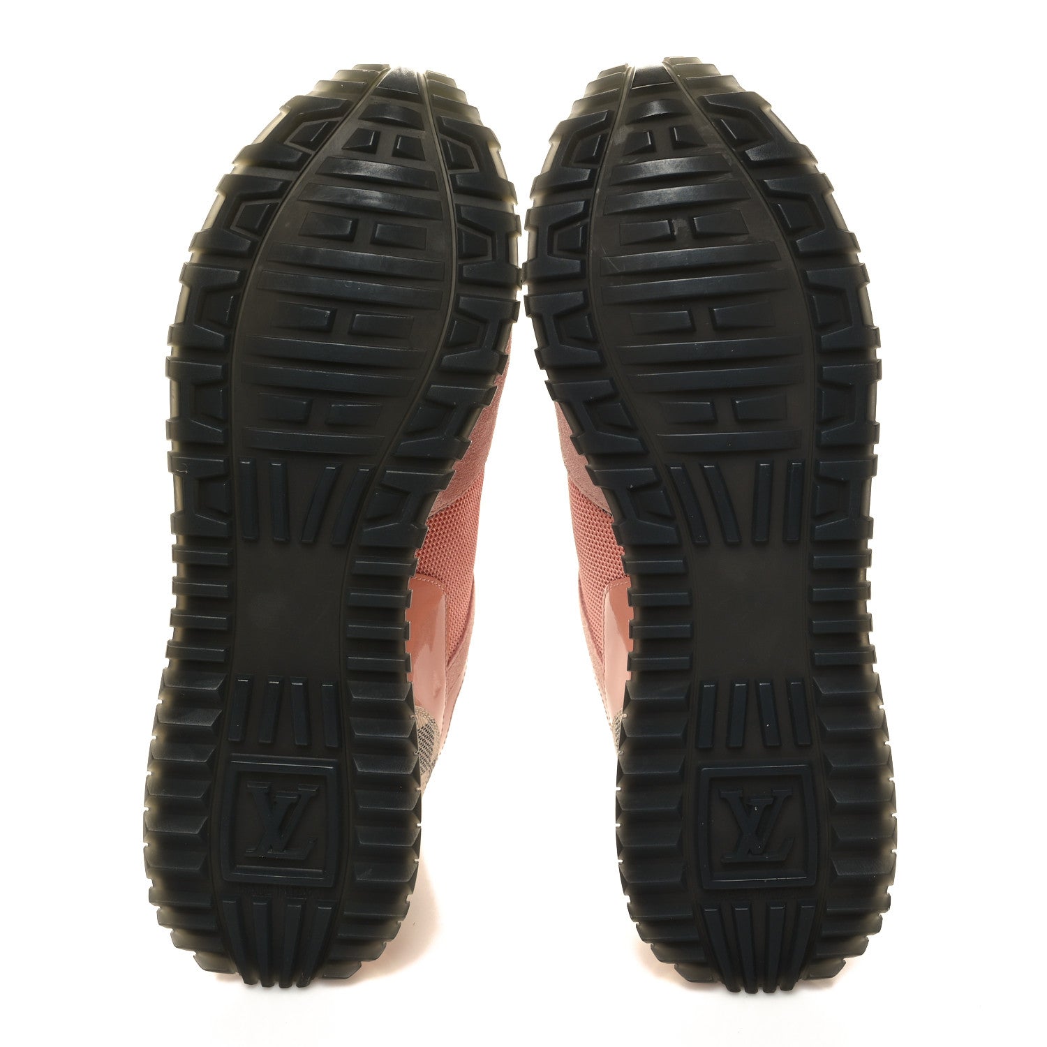 Louis Vuitton Suede Damier Azur Run Away Sneakers 37.5 Pink 5 of 7