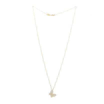 Roberto Coin 18K Yellow Gold Diamond Princess Butterfly Pendant Necklace 3 of 6