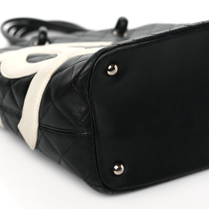 Chanel Calfskin Quilted Medium Cambon Tote Black White 9 of 13