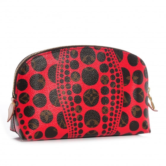 Louis Vuitton Monogram Kusama Pumpkin Dots Cosmetic Pouch Red 3 of 7