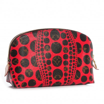 Louis Vuitton Monogram Kusama Pumpkin Dots Cosmetic Pouch Red 3 of 7