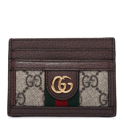 Gucci GG Supreme Monogram Ophidia Card Holder Brown 1 of 12