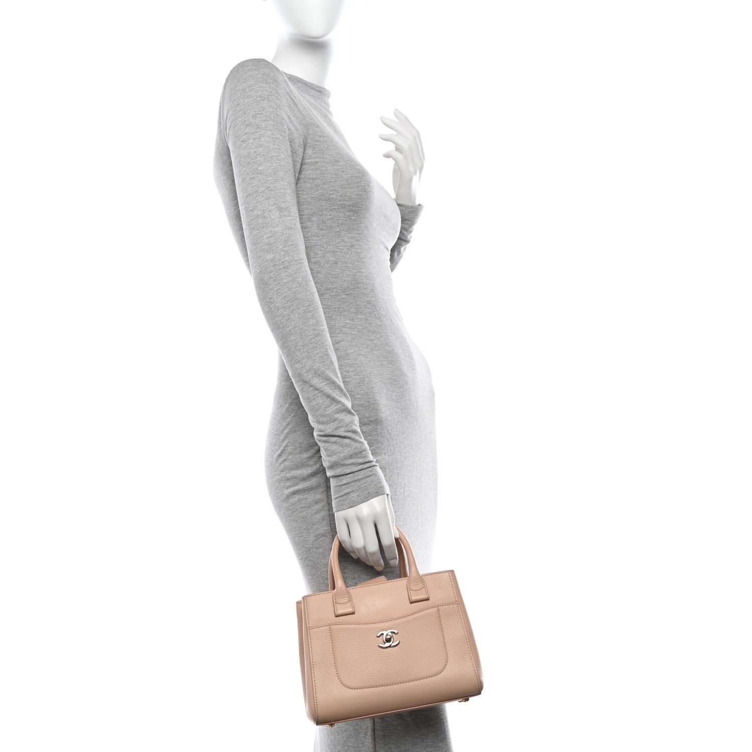 Chanel Grained Calfskin Mini Neo Executive Shopper Tote Light Beige 2 of 12