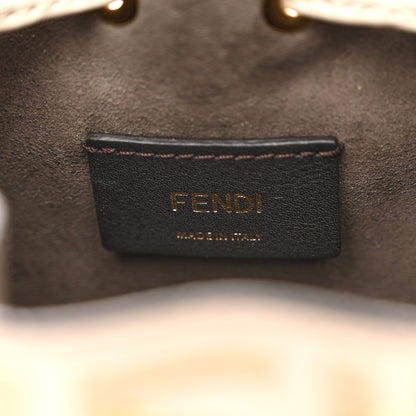 Fendi Vitello Liberty F is Fendi Bi-Color FF 1974 Embossed Mini Mon Tresor Bucket Bag Camelia Mandorlo 6 of 10