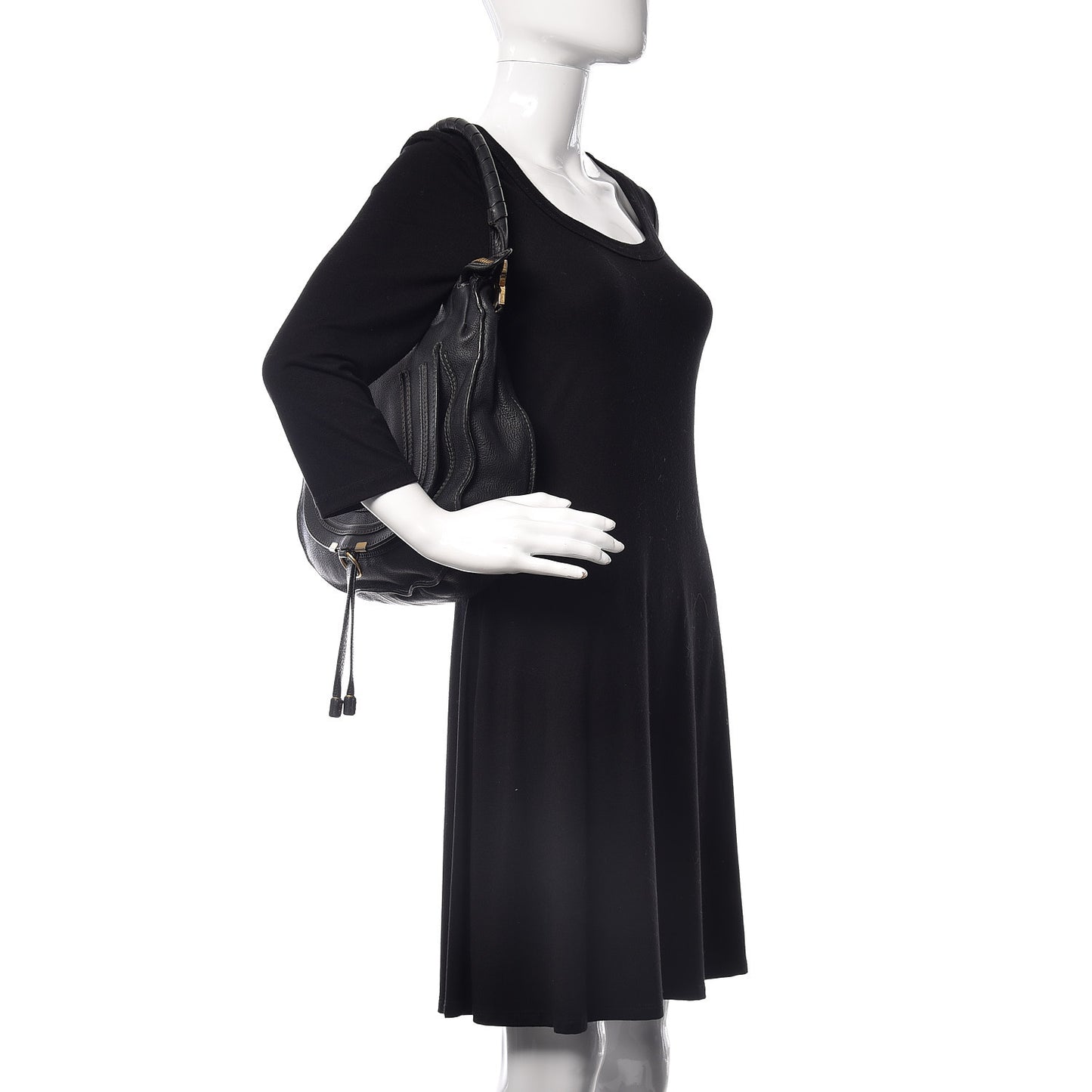 Calfskin Medium Marcie Hobo Black
