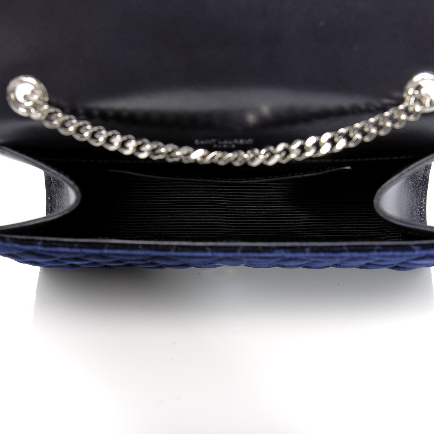 Velvet Matelasse Triquilt Small Monogram Satchel Navy