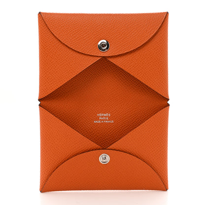 Hermes Epsom Calvi Card Case Orange 5 of 7