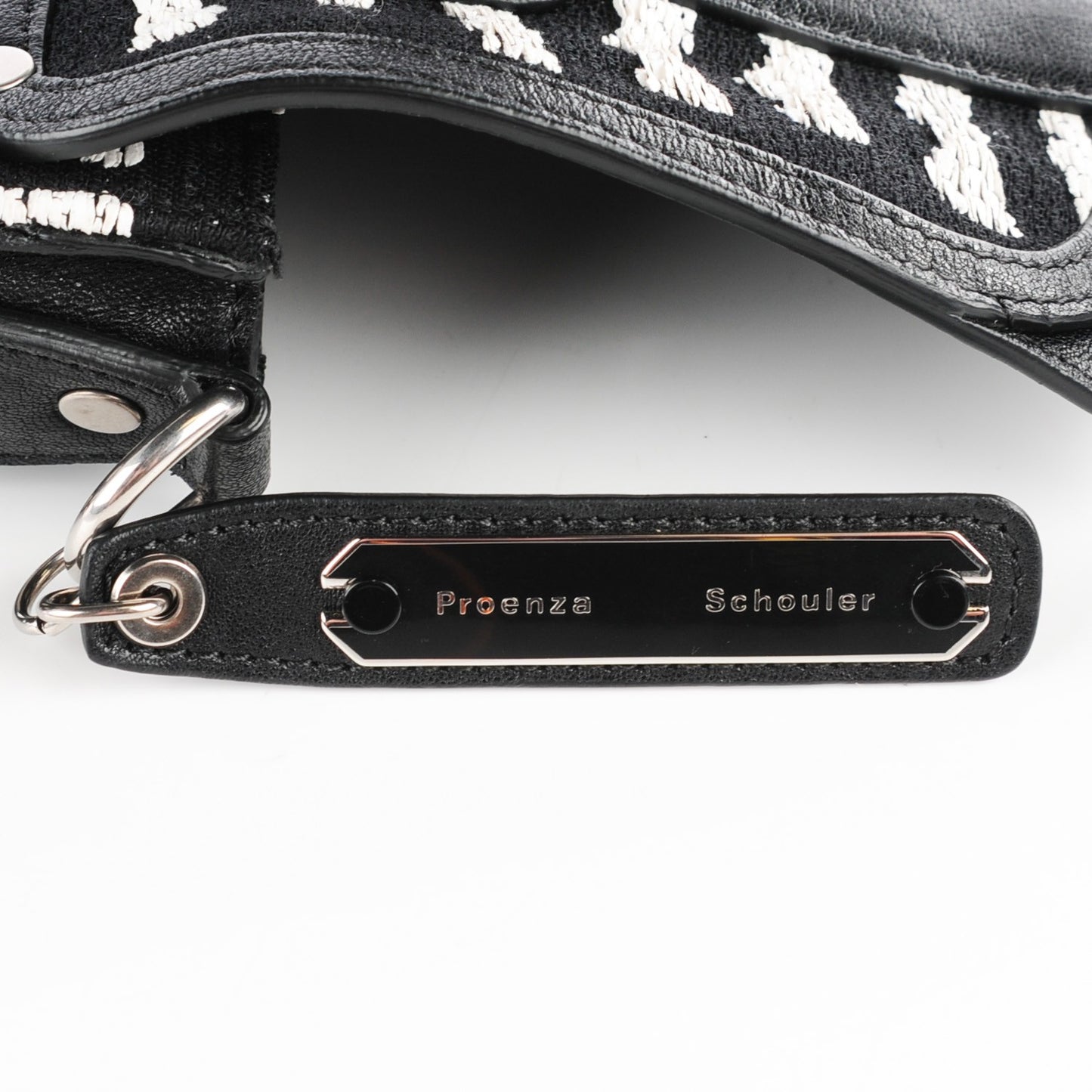Jacquard Woodblock PS1 Tiny Satchel Black White