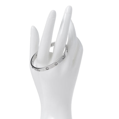 Cartier 18K White Gold 10 Diamond LOVE Bracelet 17 2 of 8
