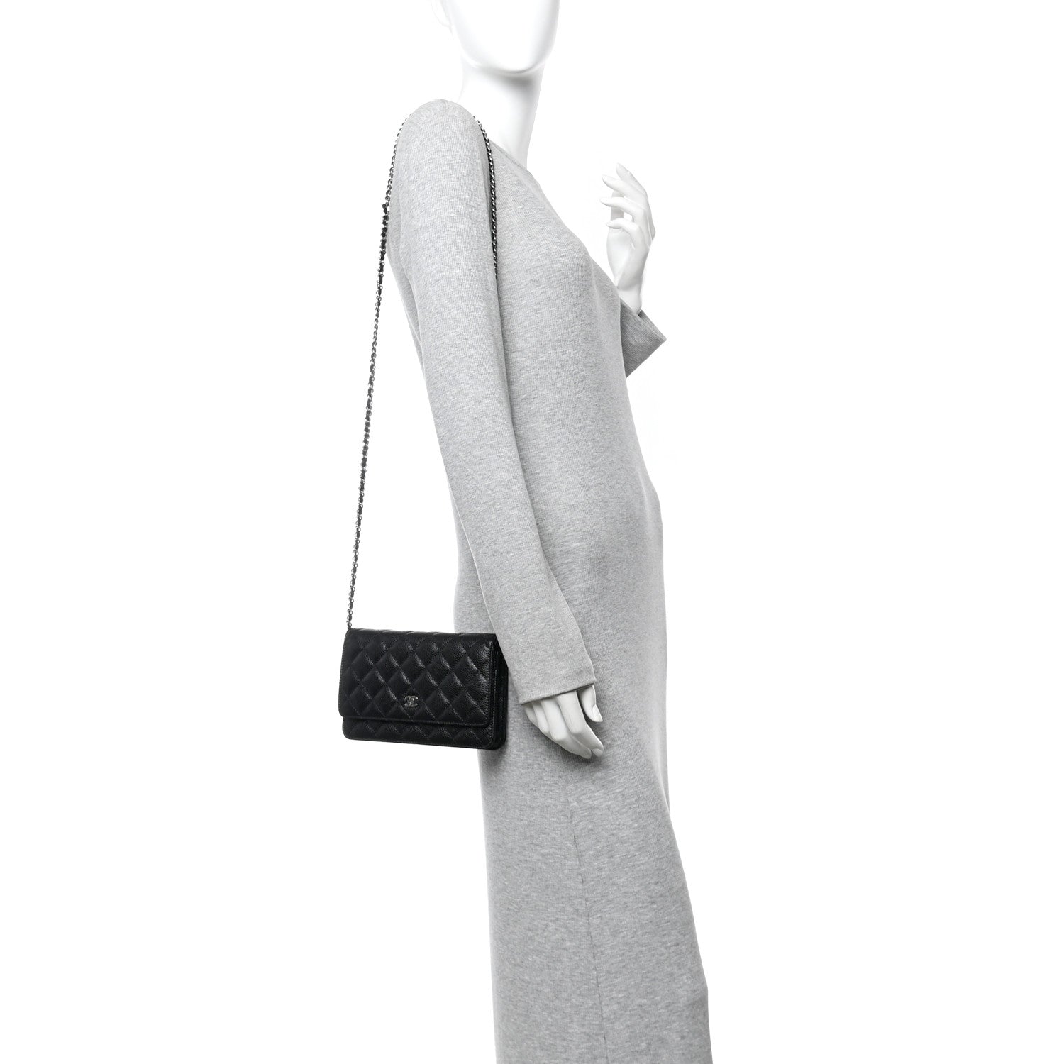 Chanel Caviar Quilted Wallet on Chain WOC Black 2 of 12
