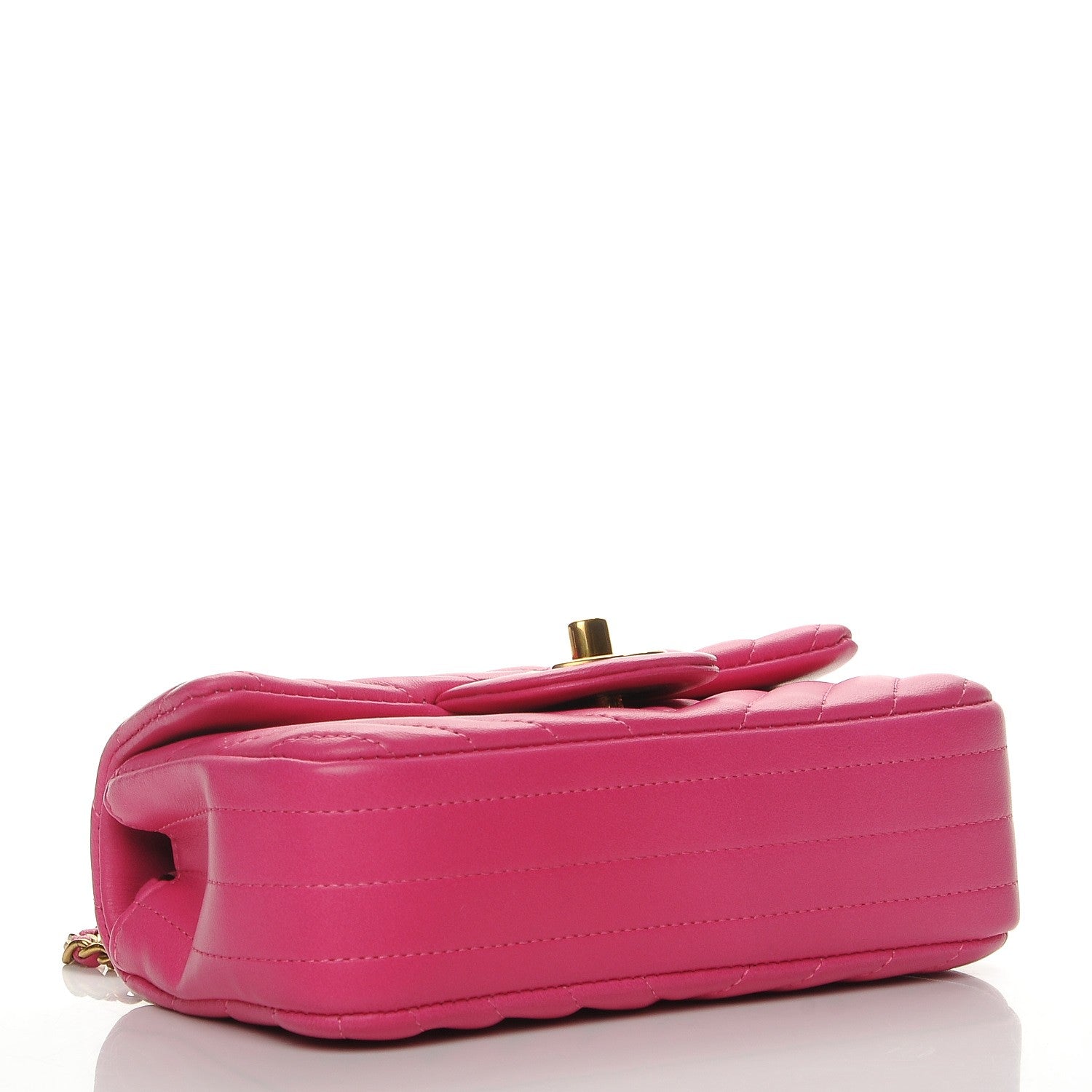 Chanel Lambskin Chevron Quilted Extra Mini Flap Dark Pink 4 of 8