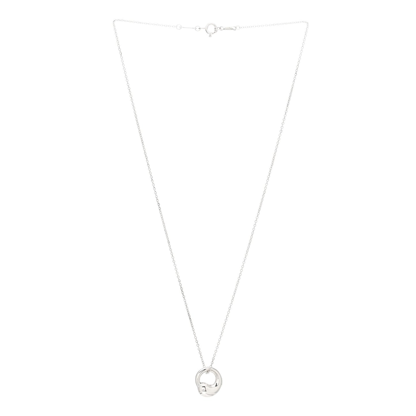 Sterling Silver 12mm Elsa Peretti Eternal Circle Pendant Necklace