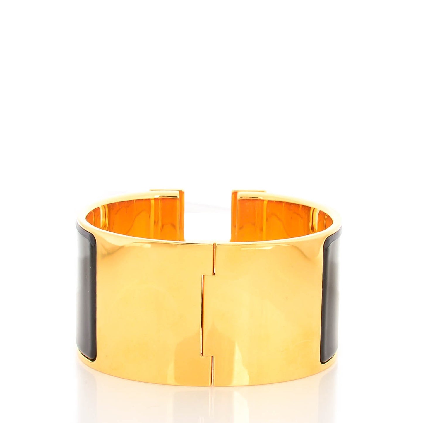Enamel Extra Wide Clic Clac H Bracelet GM Black