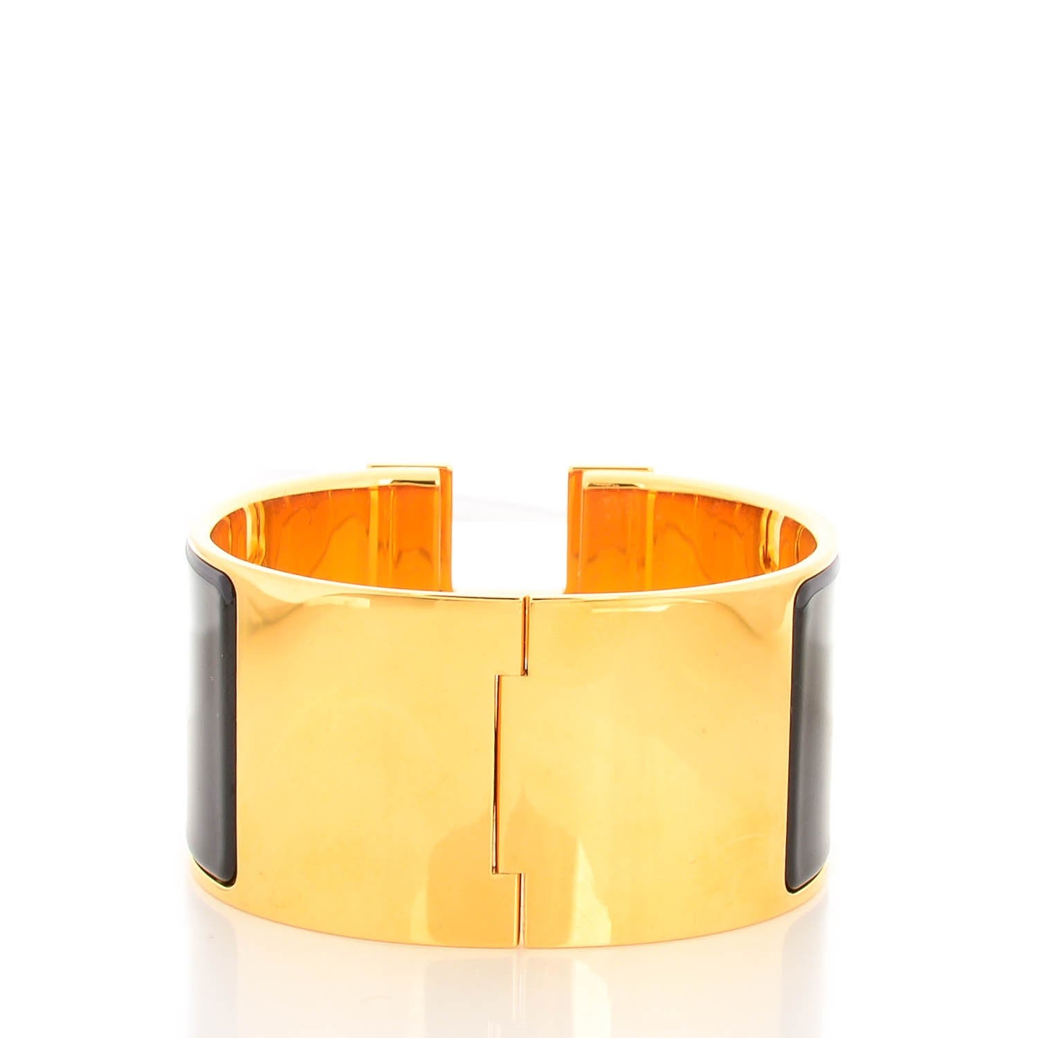 Hermes Enamel Extra Wide Clic Clac H Bracelet GM Black 3 of 7