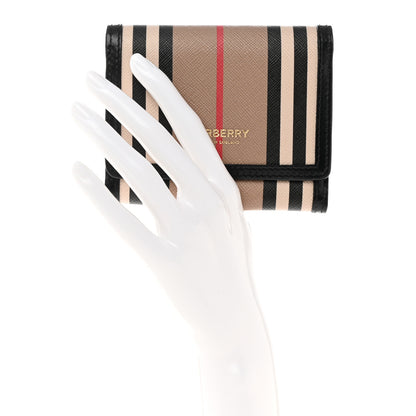 Burberry E-Canvas Icon Stripe Small Folding Wallet Archive Beige 2 of 14