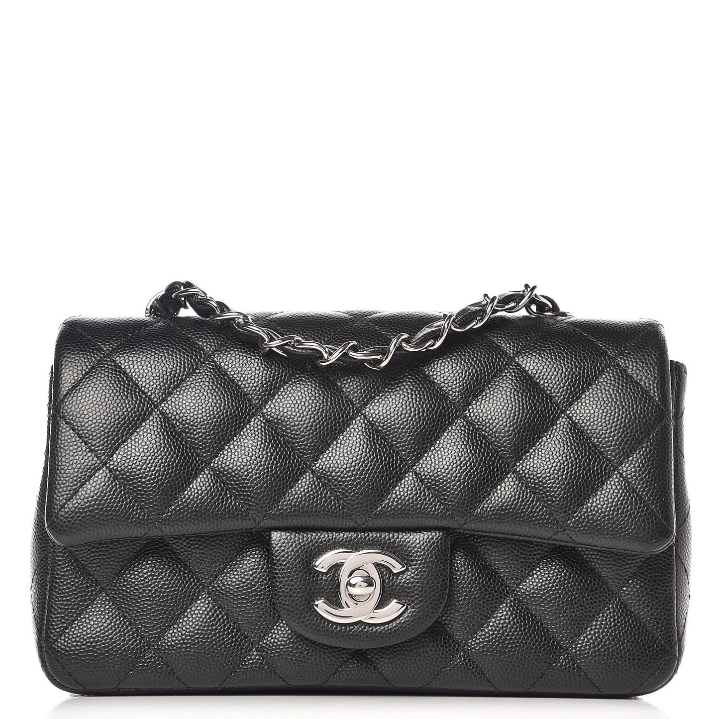 Caviar Quilted Mini Rectangular Flap Black