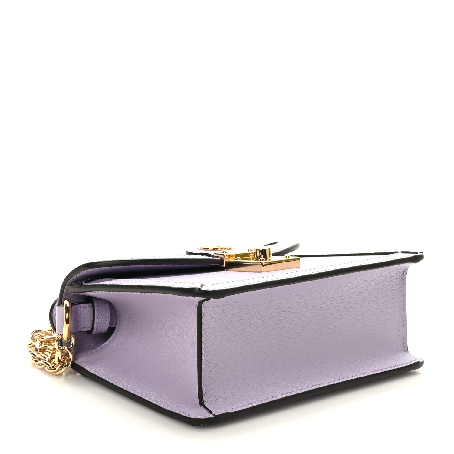 Gucci Textured Dollar Calfskin Mini Ophidia Padlock Top Handle Chain Shoulder Bag Lapis 4 of 10
