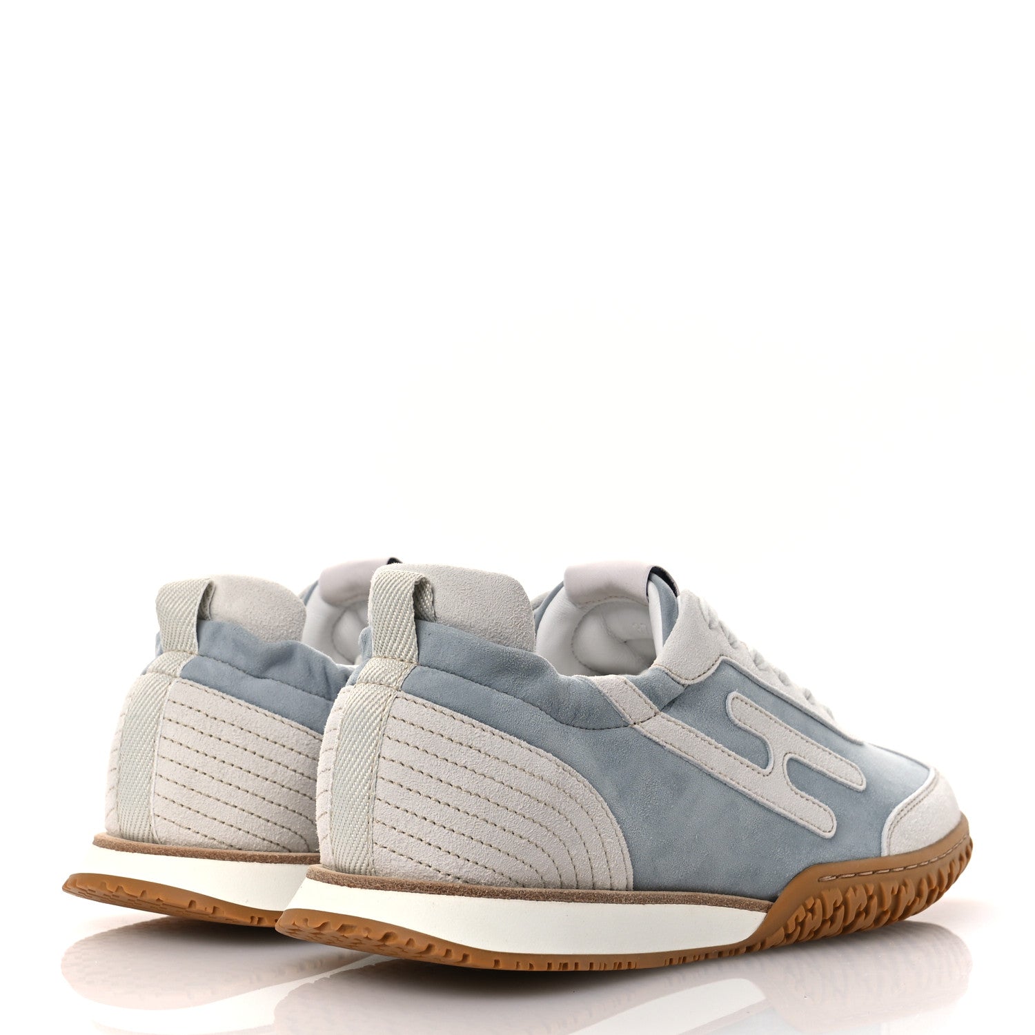 Hermes Suede Goatskin Jet Sneakers 37 Gris Nuage White 5 of 11