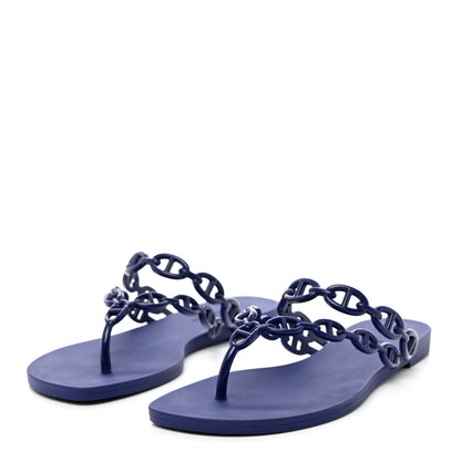 Hermes Rubber Chaine d'Ancre Island Sandals 38 Bleu Smalt 3 of 8