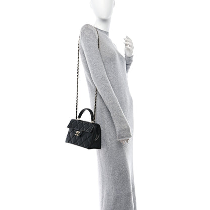Chanel Caviar Quilted Mini Retro Twist Top Handle Flap Black 2 of 13
