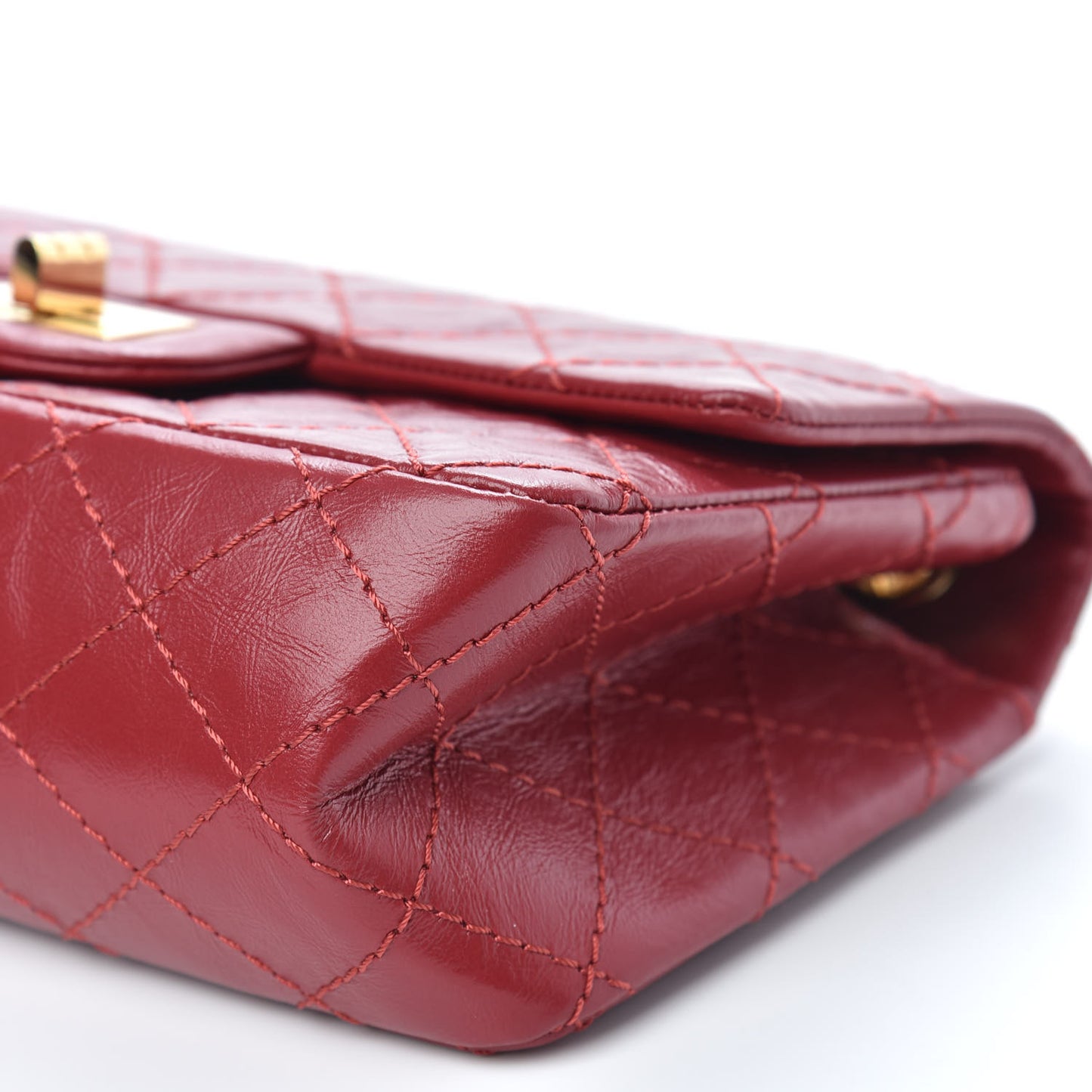 Aged Calfskin Quilted 2.55 Reissue Mini Flap Red