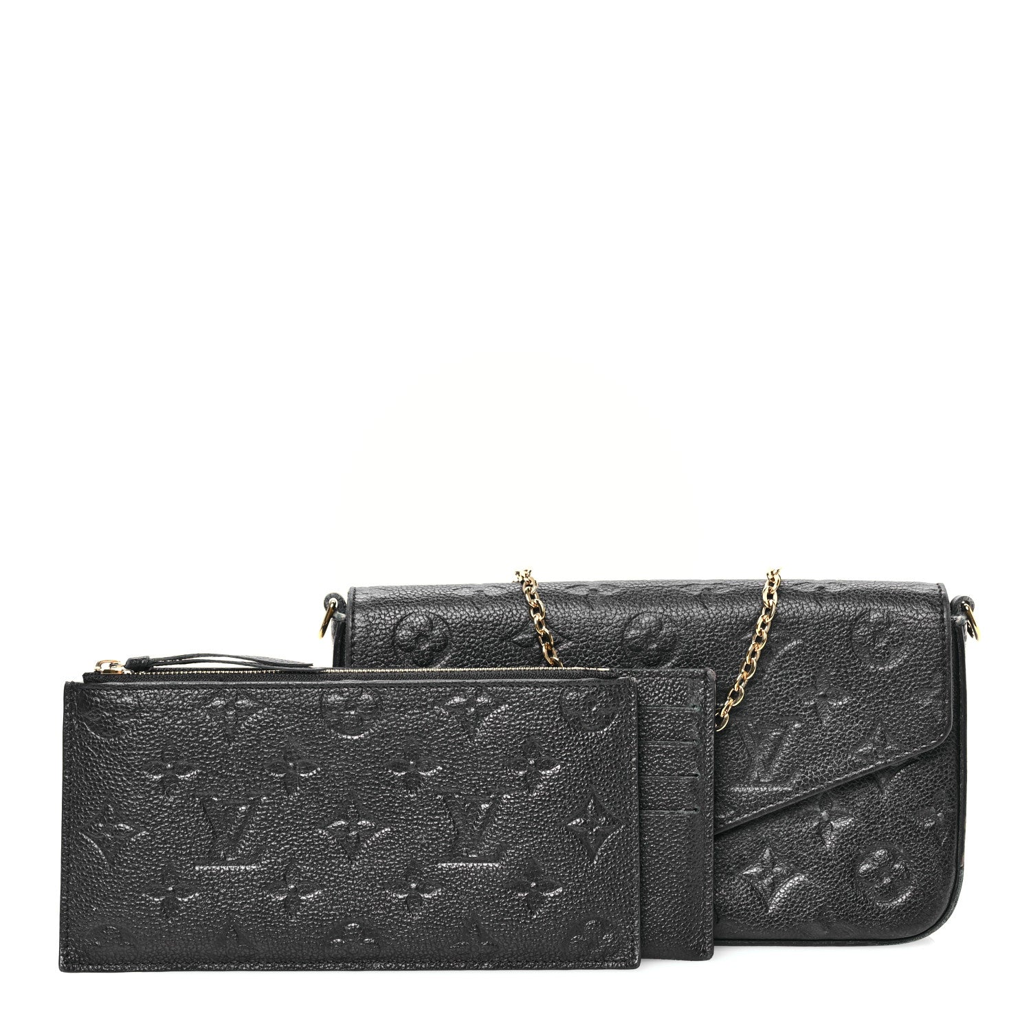 Louis Vuitton Empreinte Pochette Felicie Chain Wallet Black 3 of 11