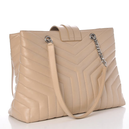 Saint Laurent Calfskin Y Quilted Monogram Large Loulou Shopper Nude Powder 3 of 9