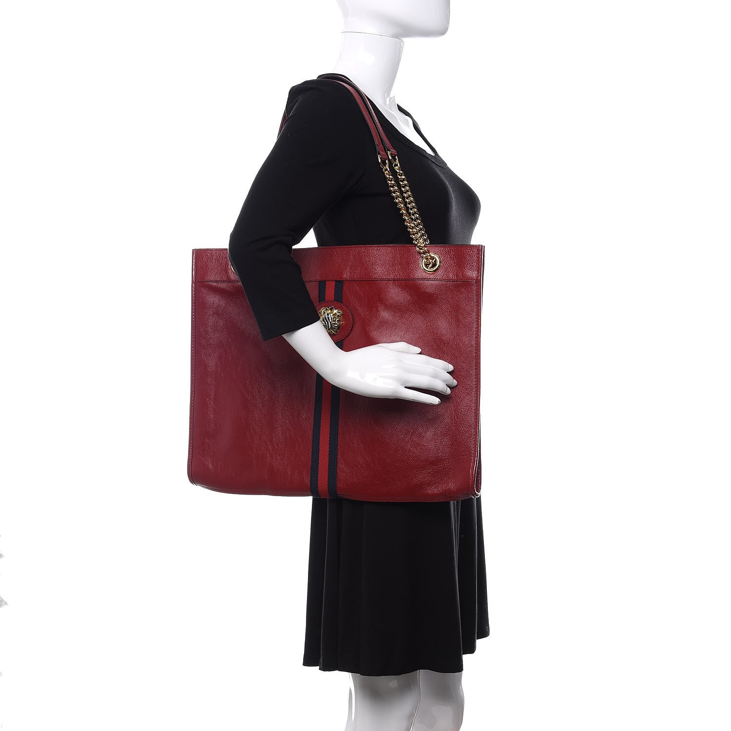 Gucci Calfskin Large Rajah Chain Tote Romantic Cherry 2 of 10