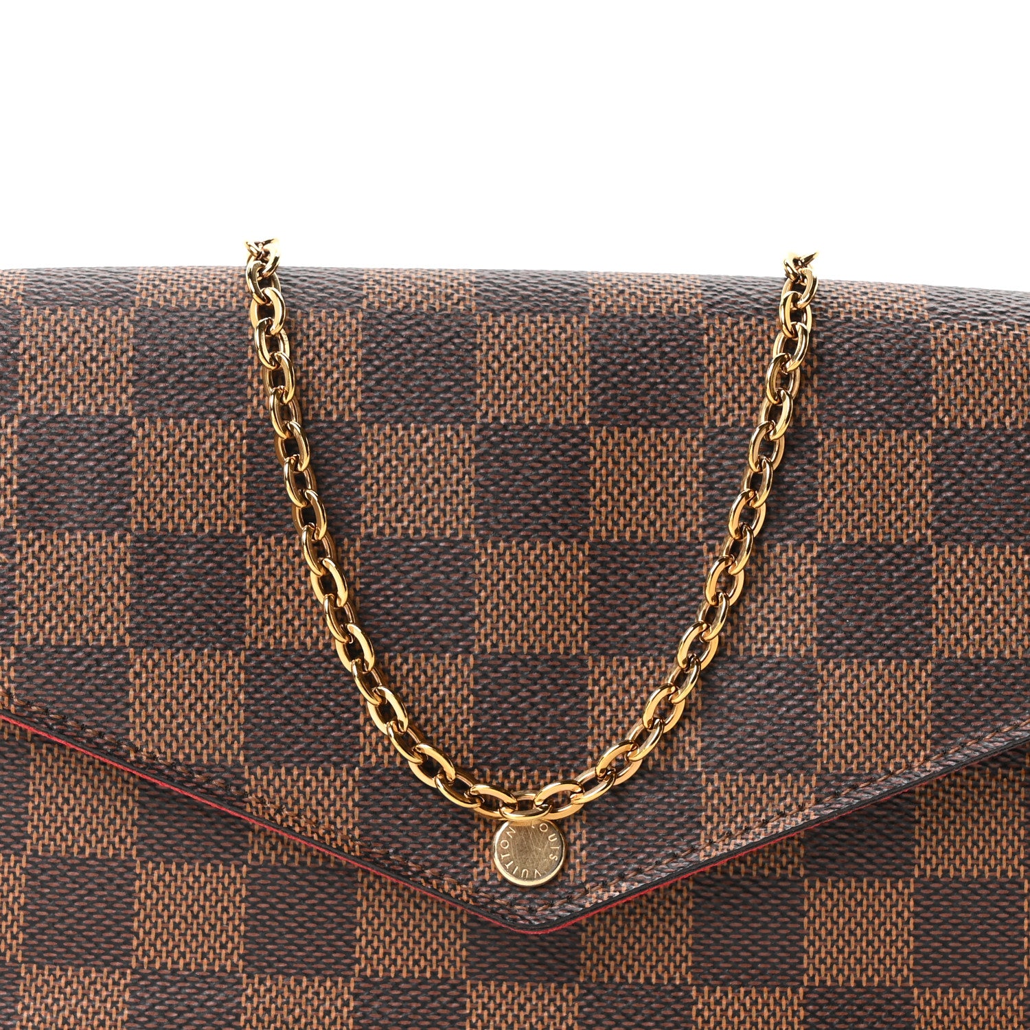 Louis Vuitton Damier Ebene Pochette Felicie Chain Wallet 8 of 11