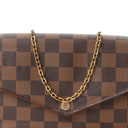 Louis Vuitton Damier Ebene Pochette Felicie Chain Wallet 8 of 11