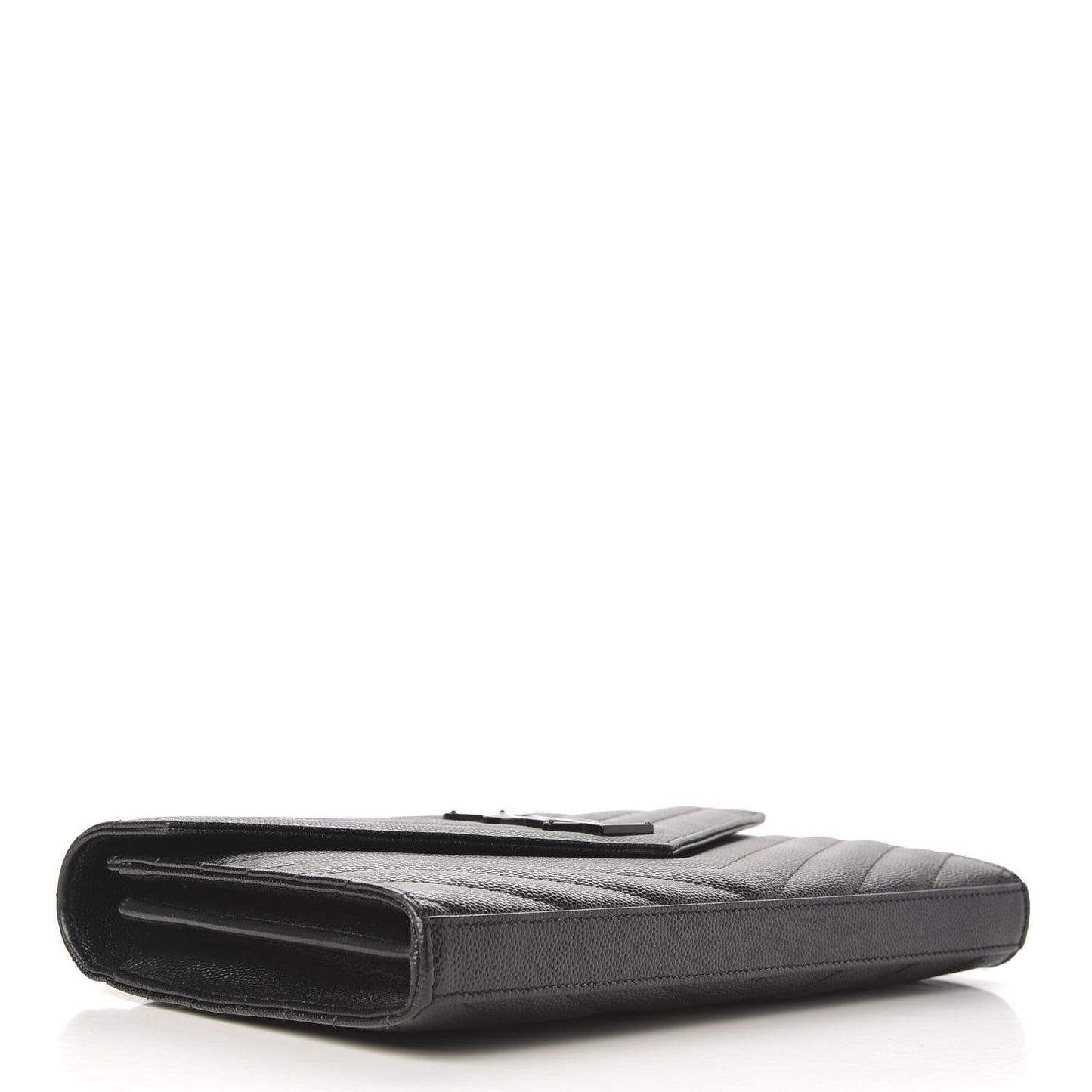 Grain De Poudre Matelasse Chevron Monogram Chain Wallet Black