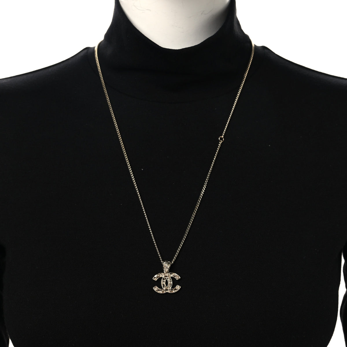 Chanel Tweed Effect CC Necklace Gold 2 of 5