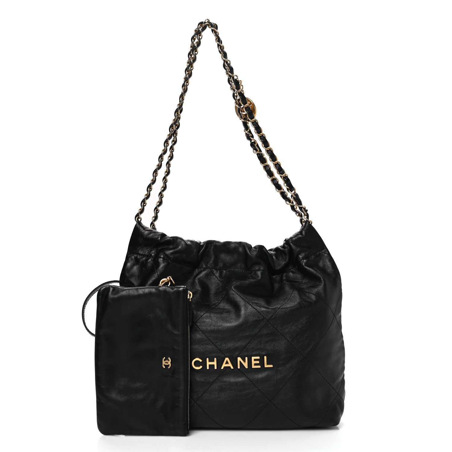 Chanel Shiny Calfskin Quilted Small Chanel 22 Black 3 of 11