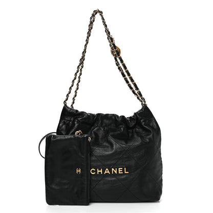 Chanel Shiny Calfskin Quilted Small Chanel 22 Black 3 of 11