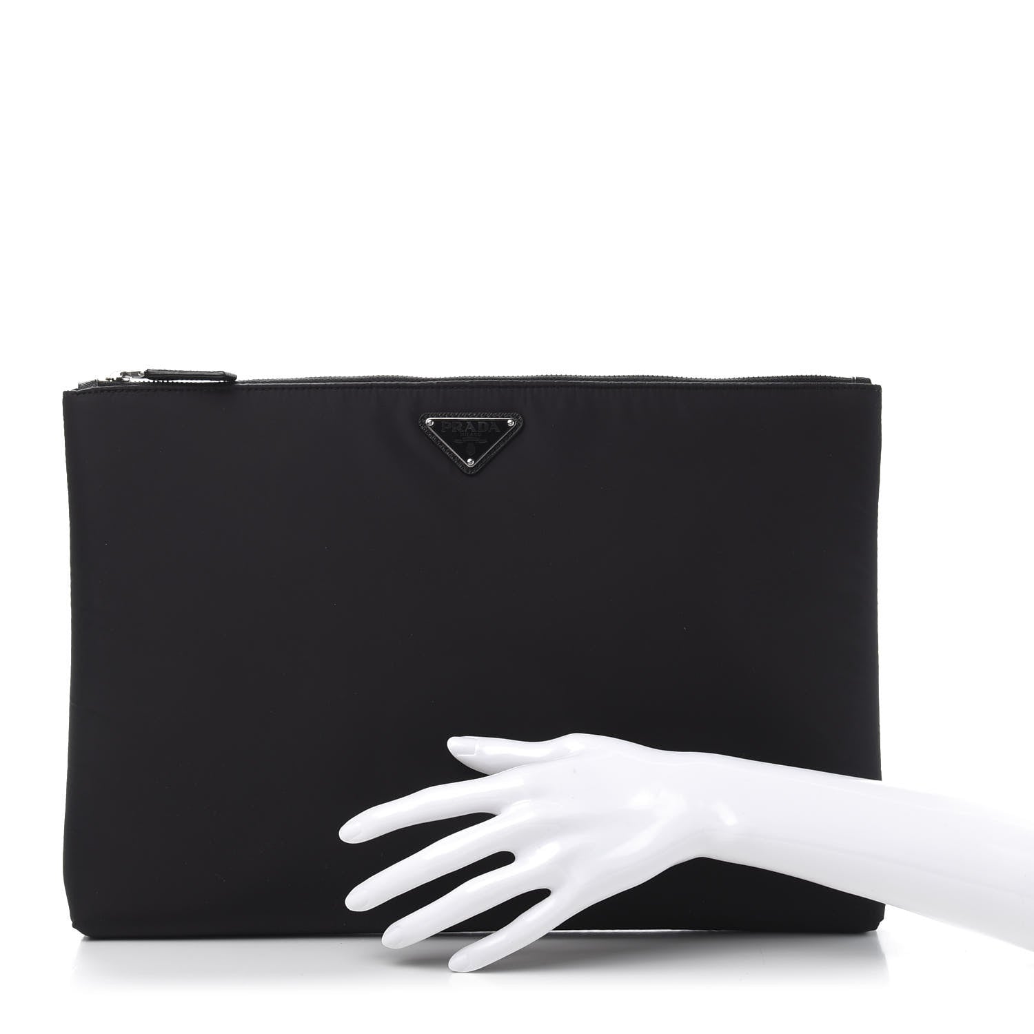 Prada Tessuto Nylon Flat Pouch Black 2 of 9