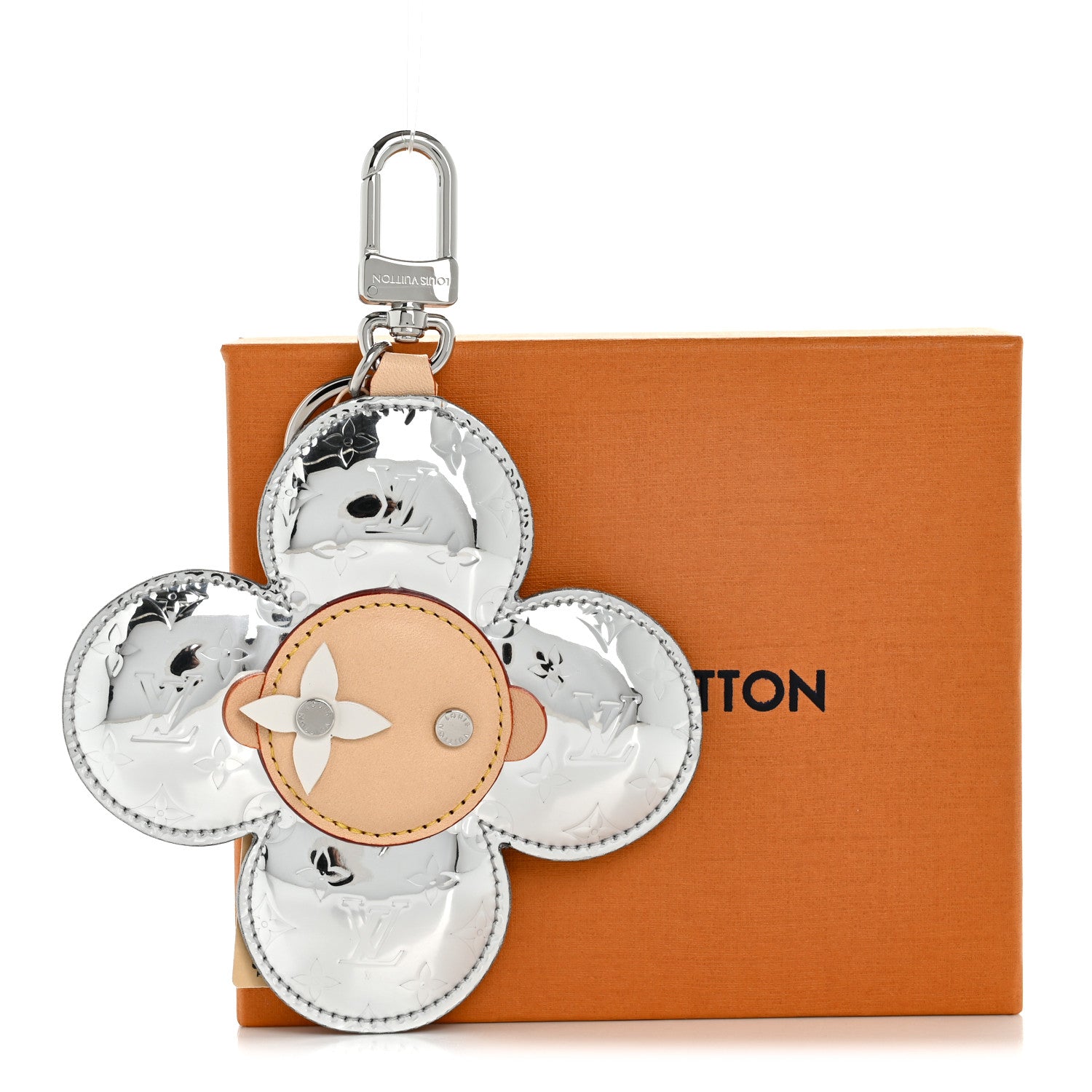 Louis Vuitton Monogram Mirror Vivienne Head Bag Charm Key Holder Silver 5 of 5