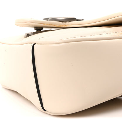 Gucci Calfskin Matelasse Aria Mini GG Marmont Shoulder Bag Mystic White 9 of 9