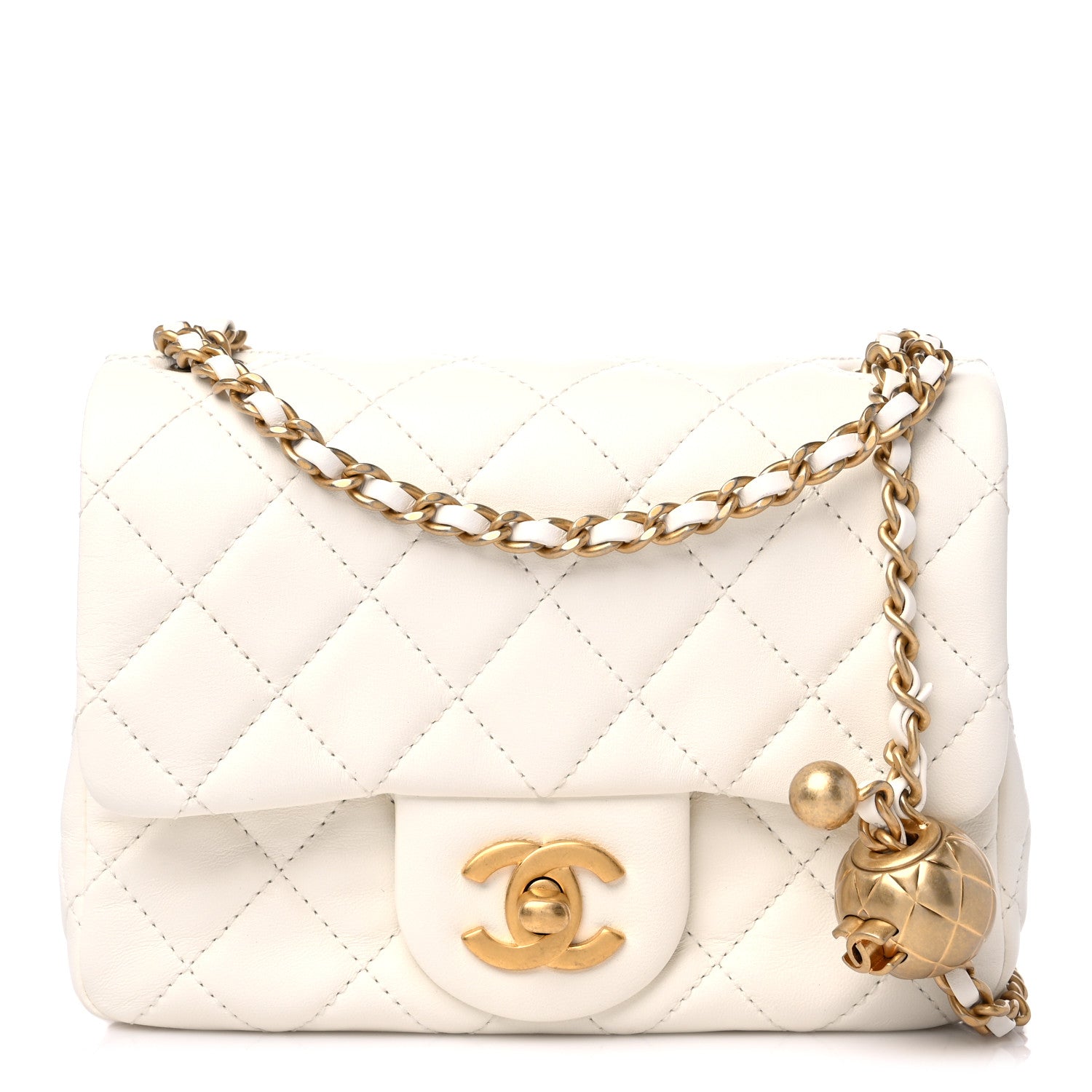 Chanel Lambskin Quilted Mini Pearl Crush Flap White 1 of 10