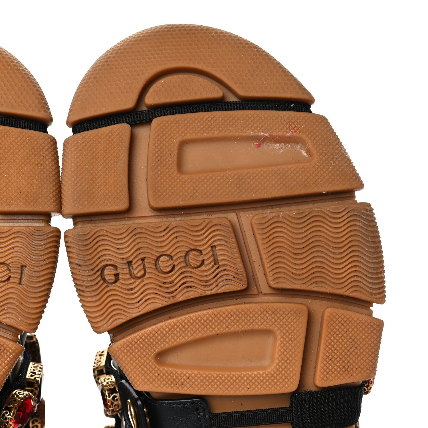 Gucci X SEGA Metallic Calfskin Mesh Removable Crystals Womens Flashtrek Sneakers 36 Rame Mystic White Lago 6 of 7