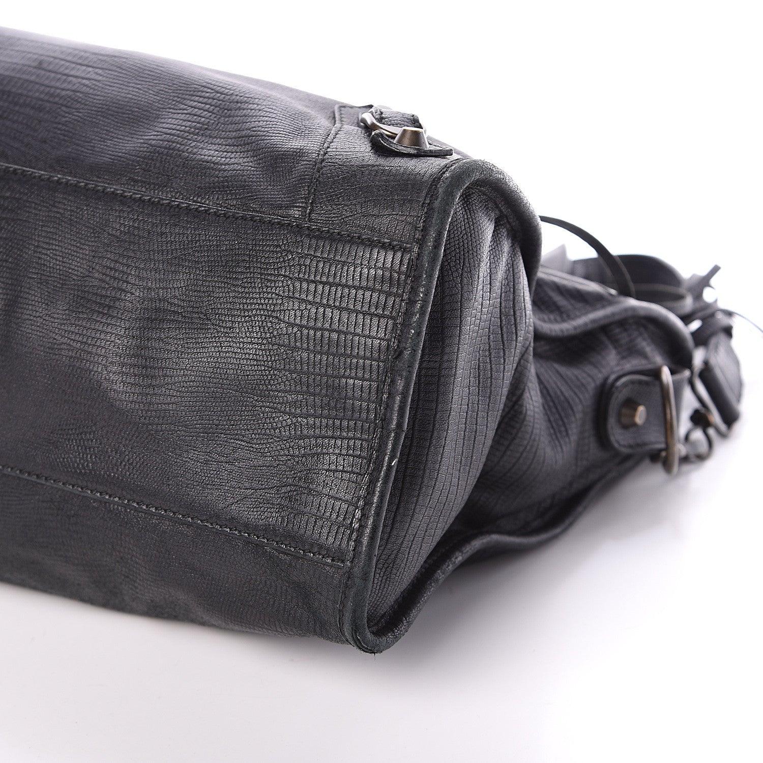 Balenciaga Agneau Lizard Embossed Classic Hardware City Black 8 of 8