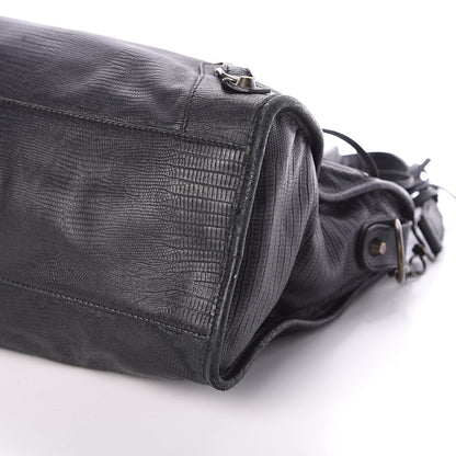 Balenciaga Agneau Lizard Embossed Classic Hardware City Black 8 of 8