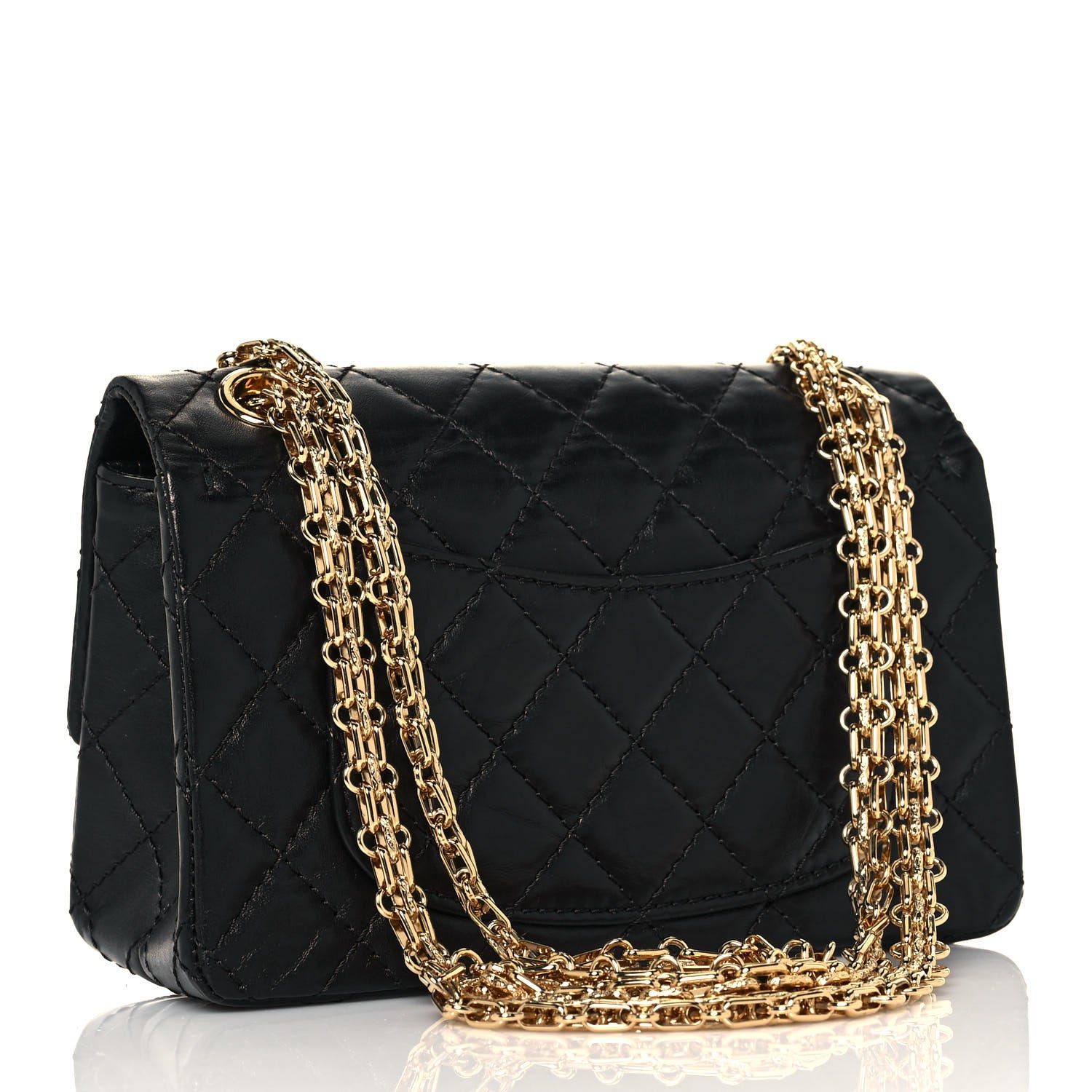 Chanel Aged Calfskin Quilted 2.55 Reissue Mini Flap Black 3 of 14