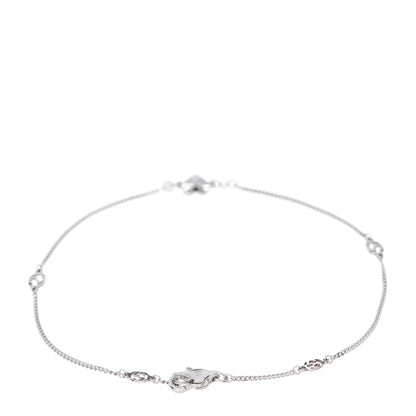 Gucci 18K White Gold Diamond Heart GG Station Bracelet 2 of 3
