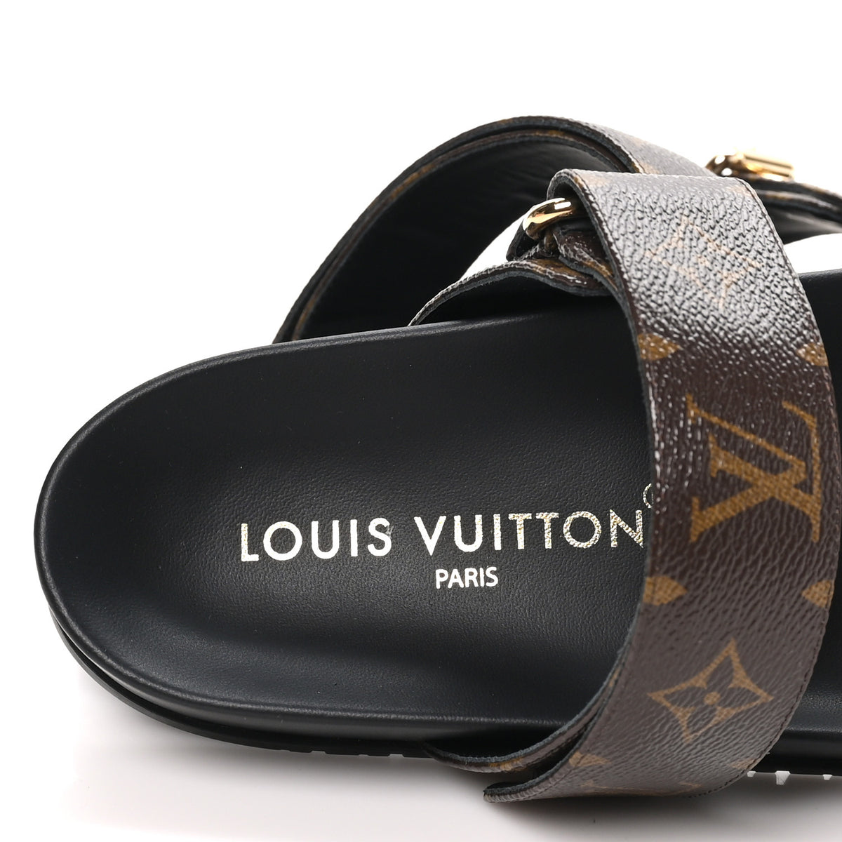 Louis Vuitton Monogram Bom Dia Mule Sandals 40 Black 7 of 9